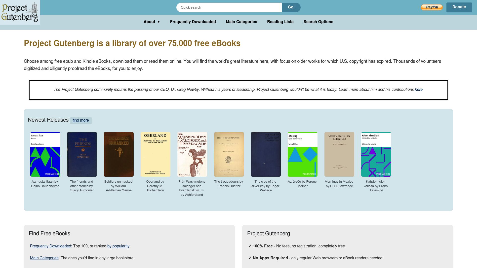 Project Gutenberg logo